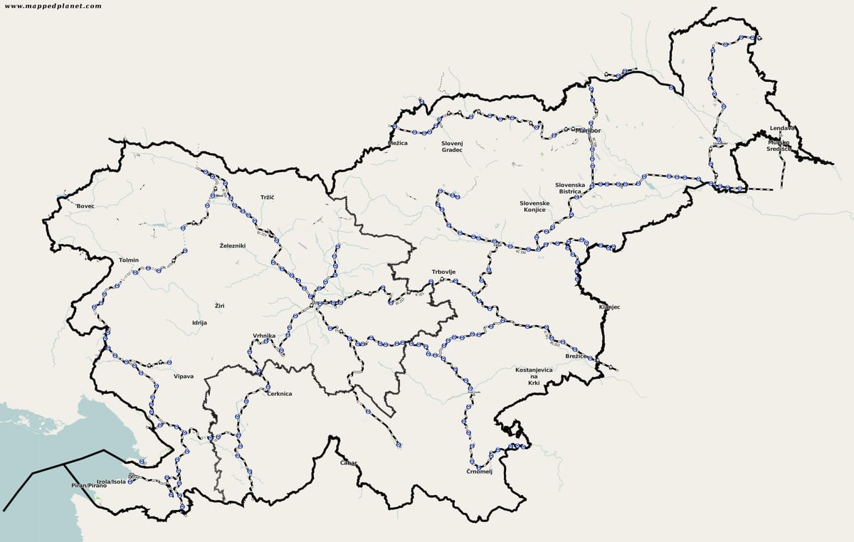 ಸ್ಲೊವೇನಿಯಾ ರೈಲು ನಕ್ಷೆ