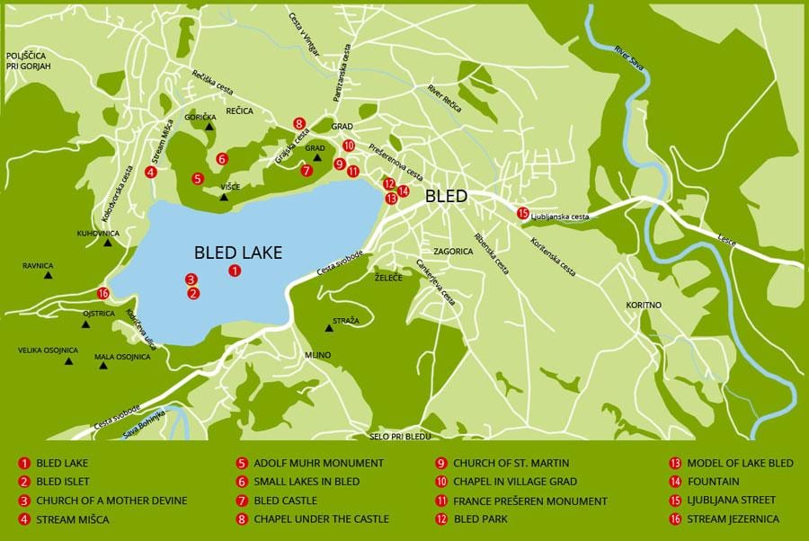 ನಕ್ಷೆ ಸ್ಲೊವೇನಿಯಾ ತೋರಿಸುವ lake bled