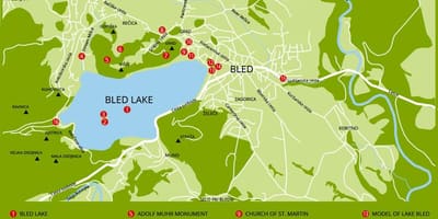 ನಕ್ಷೆ ಸ್ಲೊವೇನಿಯಾ ತೋರಿಸುವ lake bled
